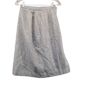Fundamental Things Womens Wool Skirt Gray Size 8 Petite Side Zip